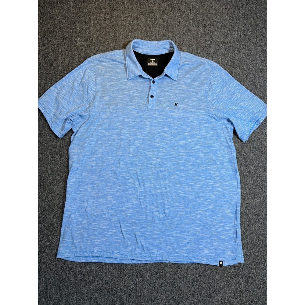 Hurley Mens XL Blue Heathered Space Dye Short Sleeve Polo Shirt F1807-00